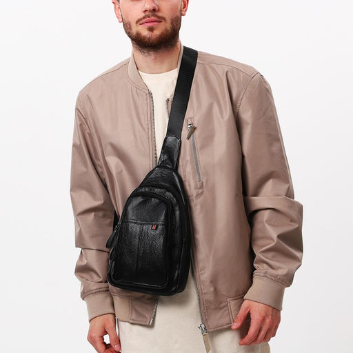 Сумка слинг мужская, искусственная кожа, цвет чёрный - Simaland фото 7