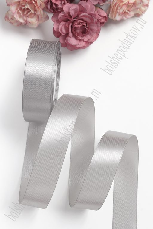 Лента атласная 2,5 см*25 ярд (SF-1357) серый №179
