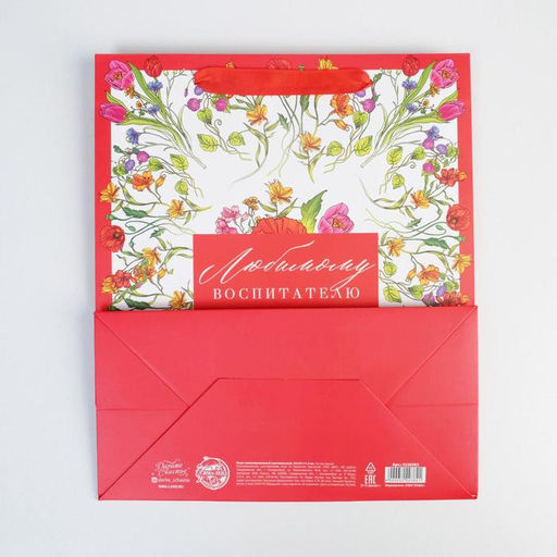 Цена за 2 шт. Пакет подарочный ламинированный, упаковка, «Любимому воспитателю», ML 27×23×11.5 см