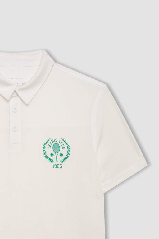 DeFactoFit Спортивная рубашка-поло стандартного кроя с принтом и плотной тканью, футболка с короткими рукавами  фото 2