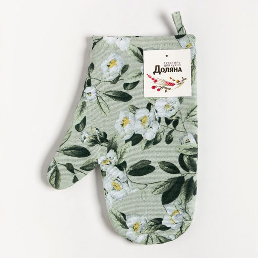 Варежка-прихватка Доляна Jasmine, 20х28 см, рогожка, 100% хл, 164 г/м2  фото 4