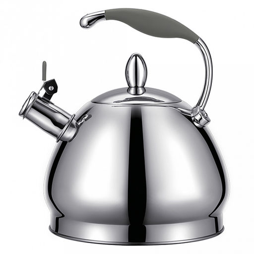 Чайник из нержавеющей стали "Linea Tea" 3л, д21см, h25см, со свистком, многослойное капсульное дно, нескользящая ручка, цветная коробка, "Regent" (Китай) Подходит для всех видов плит, включая индукционную