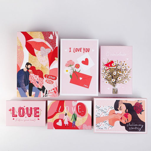 Набор подарочных коробок 6 в 1 Love, 20 х 12.5 х 7.5 32.5 х 20 х 12.5 см - Дарите счастье фото 8