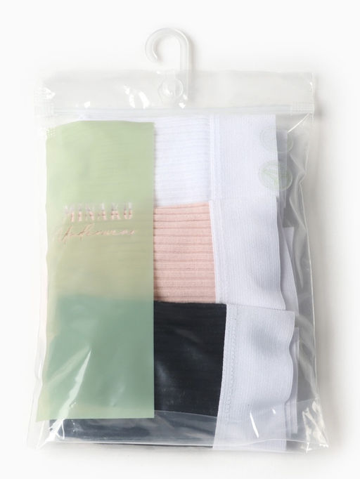 Трусы женские бразильяно MINAKU рубчик, набор 3 шт., размер 48-50, белые, бежевые, чёрные