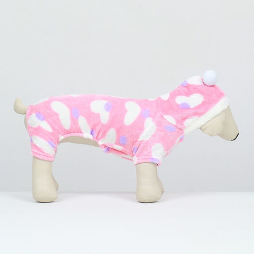 Комбинезон Любовь с капюшоном, размер M (ДС 30 см, ОГ 40 см, ОШ 30 см), розовый - Simaland фото 4