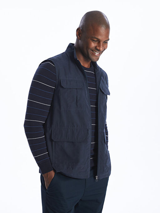 Standart Kal?p Dik Yaka Erkek Yelek