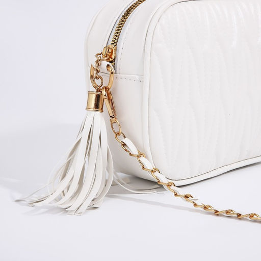Сумка женская кросс-боди на молнии, 21×7×14 см, белая