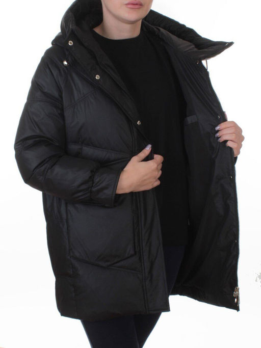 EB2819 BLACK Куртка зимняя женская (200 гр. холлофайбер)