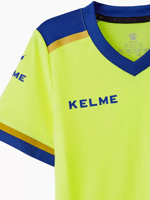 Детская футбольная форма KELME S/S Football Set Kid (Citric/Blue)