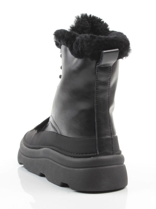 04-PAJ76-1Z BLACK Ботинки зимние женские (натуральная кожа, натуральный мех, 100% шерсть)