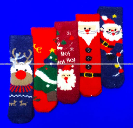 Цена за 5 пар. 5 ПАР - AMIGOBS носки женские НОРКА "НОВОГОДНИЕ ПУШИСТИКИ"
