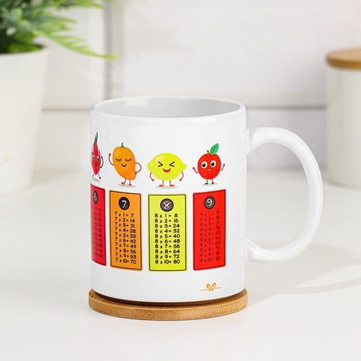 Кружка чайная керамическая «Таблица умножения», 320 мл