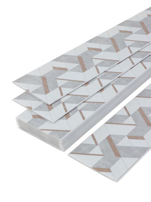 Цена за 12 шт. Стеновая панель ПВХ «Антарктида», 2600×250 мм, цвет серый