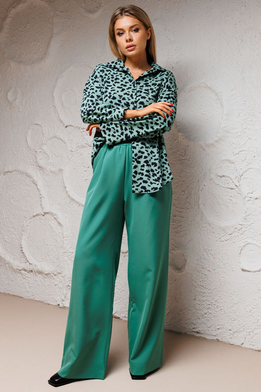 Рубашка AmberA 1066-1 изумруд  фото 2