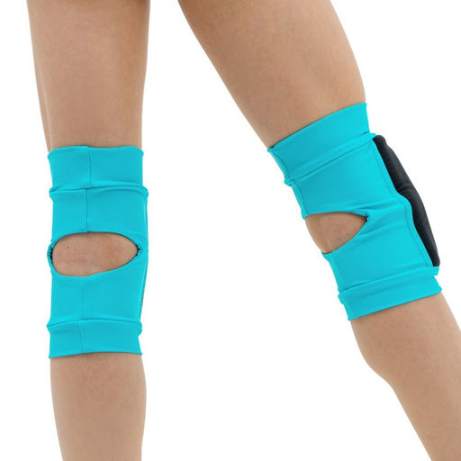 Наколенники для гимнастики и танцев Grace Dance, с уплотнителем, р. XXS, цвет чёрный/голубой  фото 3