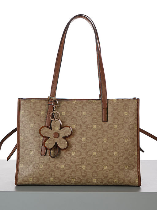 LACCOMA сумка AC326-лагуна темно-бежевый эко кожа хлопок фото 3