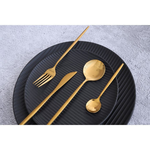 Набор столовых приборов Magistro Блинк, 4 предмета, нержавеющая сталь, золотистый  фото 7