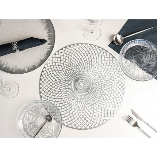 Набор салфеток сервировочных на стол Доляна Вира, 4 шт, d=38 см, цвет серебряный  фото 17
