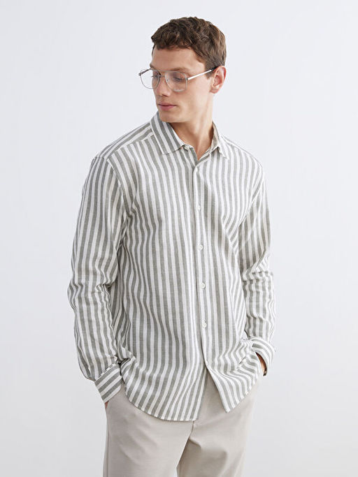 Regular Fit ?izgili Erkek G?mlek