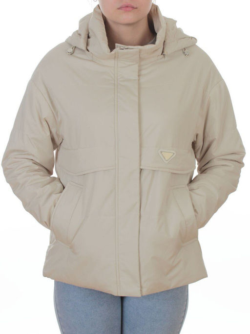 7060 BEIGE Куртка демисезонная женская (100 гр. холлофайбер)