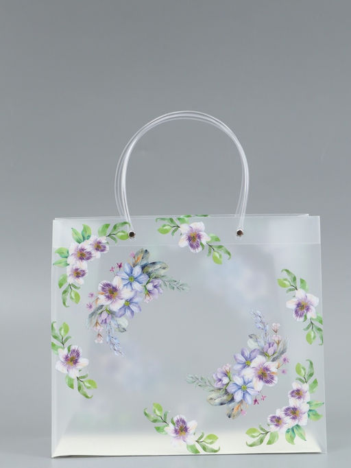 Пакет подарочный прозрачный , "Счастье" 30 х 26 х 12