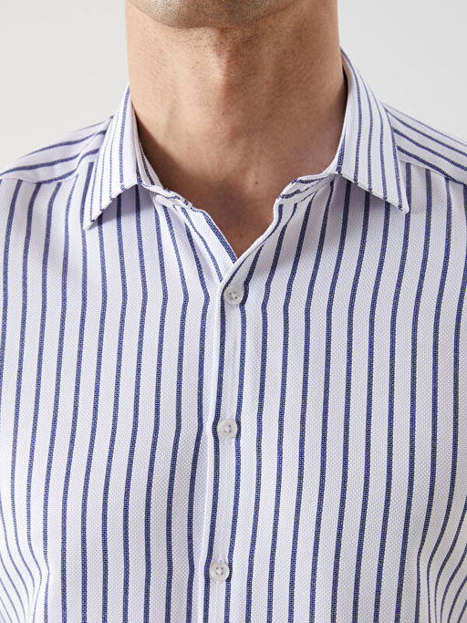 Slim Fit ?izgili Erkek G?mlek