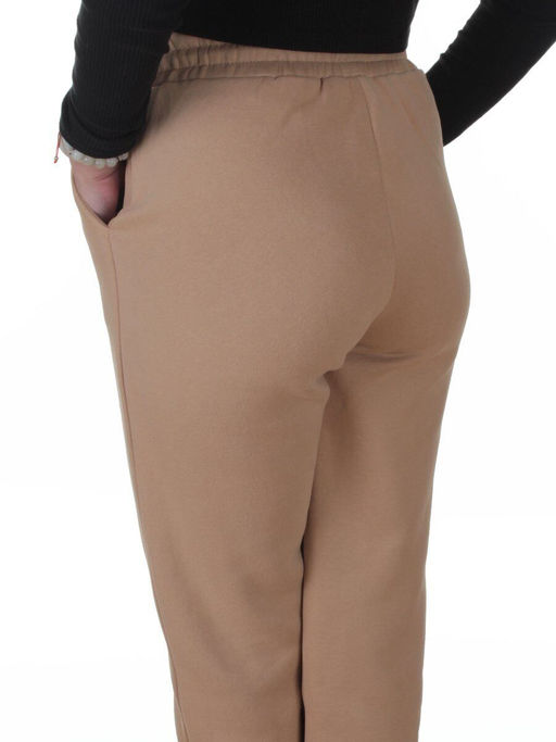 2226-K BEIGE Брюки спортивные утепленные женские (85% хлопок, 10% полиэстер, 5% спандекс)