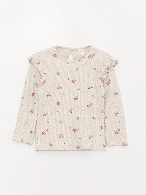 Bisiklet Yaka Uzun Kollu K?z Bebek Ti??rt ve Tayt 2li Tak?m - Waikiki фото 2