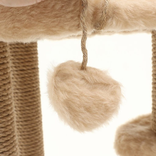 Домик для кошек с когтеточкой, овальный с площадкой, джут, 80 х33 х 91 см микс цветов - Пижон фото 3