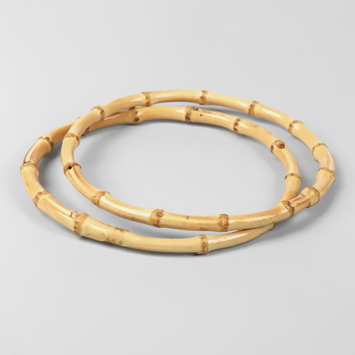 Ручки для сумки, 2 шт., бамбук, d=15, 17 см, толщина 0.8 см