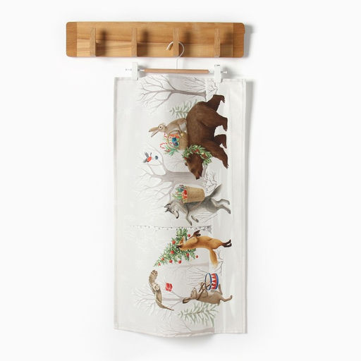 Полотенце новогоднее кухонное Этель Лесные звери 40х70 см, 100% хл, саржа 190 г/м2