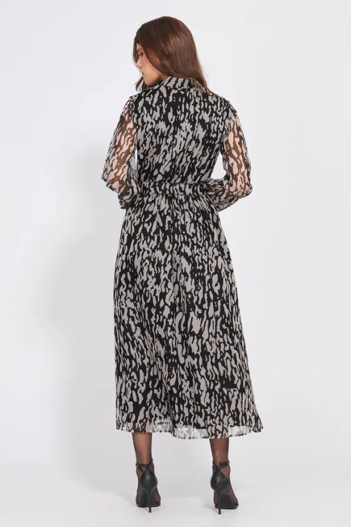 Платье 2461 бежевый/ черный - Eola фото 2