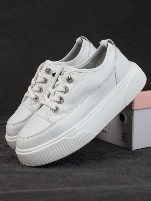 05-SD8-1D WHITE Кроссовки женские (натуральная кожа) - Фабричный китай фото 15