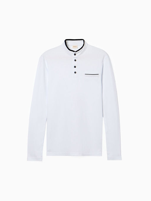 Лонгслив поло мужской MINAKU: Basic line MAN, белый, размер 42