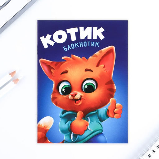 Блокнот А6, 12 л Котик