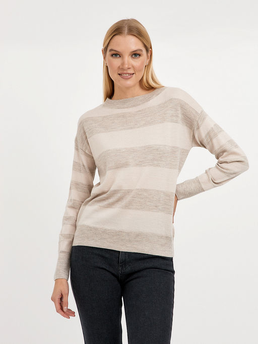 джемпер женский из шерсти в широкую полоску - Glenfield фото 5