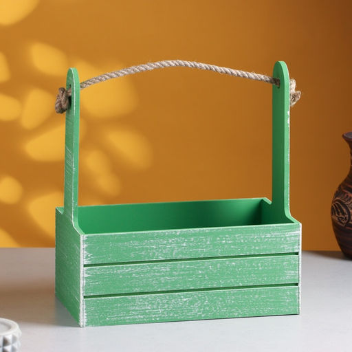 Набор кашпо деревянных 2 в 1 (25.51530; 201223) Прованс, зелёный - Дарим красиво фото 7