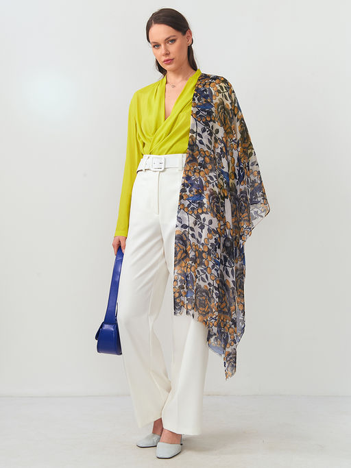 Большой мягкий очень нежный двусторонний палантин в стиле арт-деко - Tantino фото 11