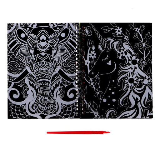 Творческая книга Гравюры. Красный фон с голографией, 14 стр. - Буква-ленд фото 3