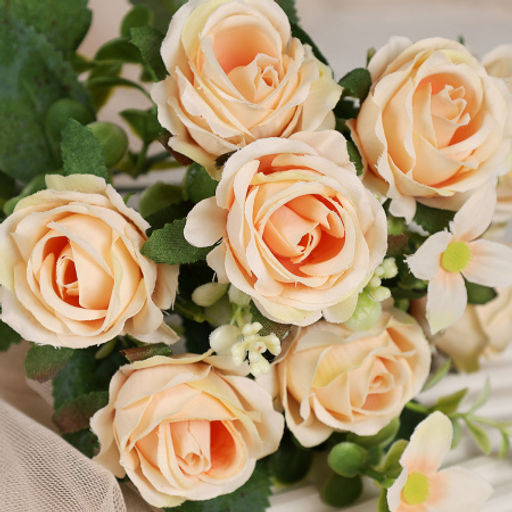 Цветок искусственный Букет роз 28 см / BR-28 /уп 1200/ (Бежевый) - Галеонтрейд фото 5