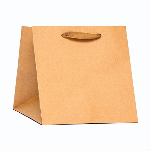Пакет для торта и коробок, с широким дном, крафт, 20×20×20 см