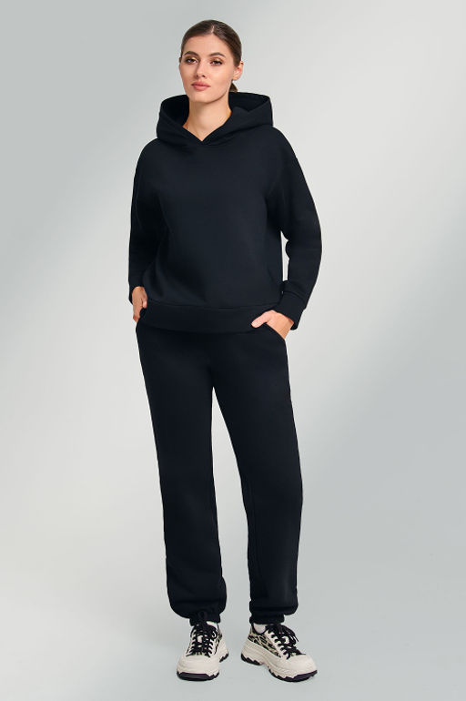 Арт. 2907 Костюм женский с начесом 44-52 (5 шт) Цвет:верх-черный,низ-черный - Калинка фото 20