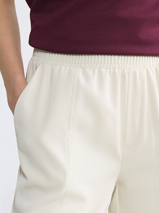 Beli Lastikli Poplin Kad?n Pantolon