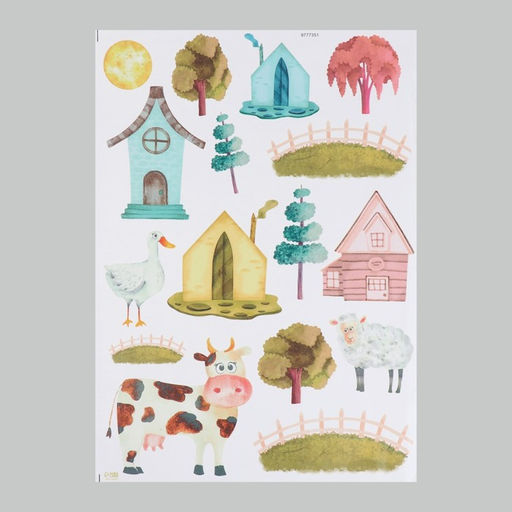 Наклейка интерьерная цветная «Домик в деревне», 50×70 см