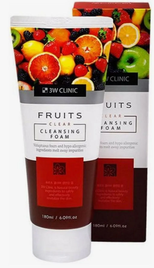 0% ОРГ.СБОР!!! Пенка для умывания 3W Clinic Fruits Clear Cleansing Foam (180 мл)