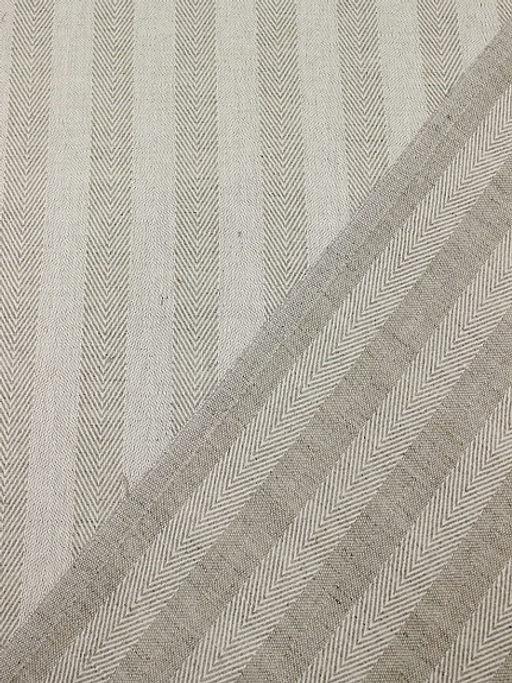 Полульняной жаккард Елочка цв.суровый, ш.1.6м, лен-50%, хлопок-50%, 200гр/м.кв - Купава фото 2