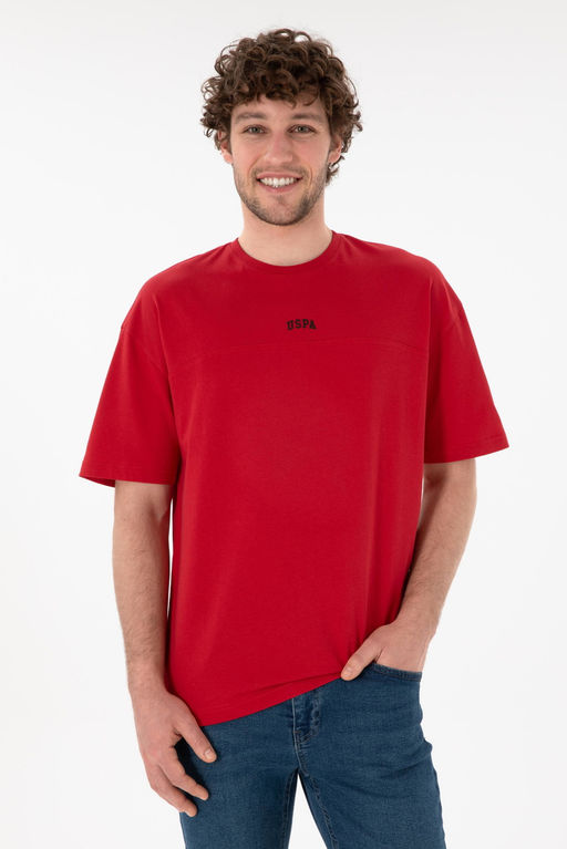 Erkek Comfort Fit Bisiklet Yaka K_rm_z_ Ti__rt Sepette S_rpriz _ndirim