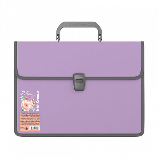 Цена за 1 шт. Портфель пластиковый ErichKrause Matt Pastel Bloom, с текстильной вставкой, A4, ассорти (в пакете по 1 шт.)  фото 6
