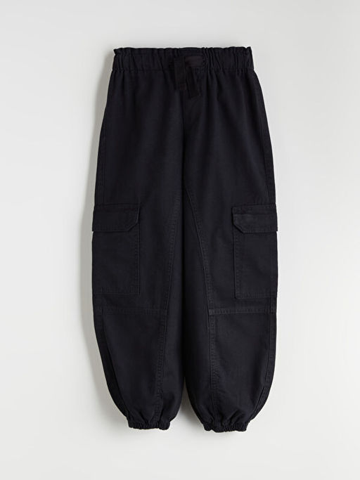 Beli Lastikli K?z ?ocuk Kargo Jogger Pantolon