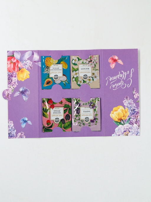 Чай подарочный в открытке «8 Марта», 4 пакетика